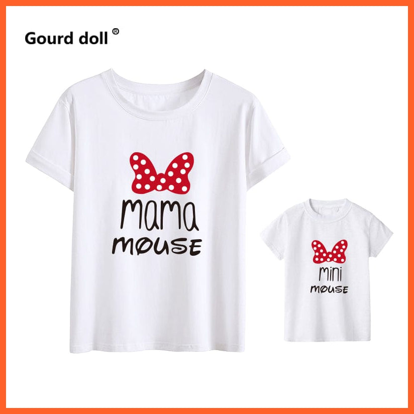 whatagift.com.au Family Mama and Mini text T-shirts | Cotton T-shirts Pair