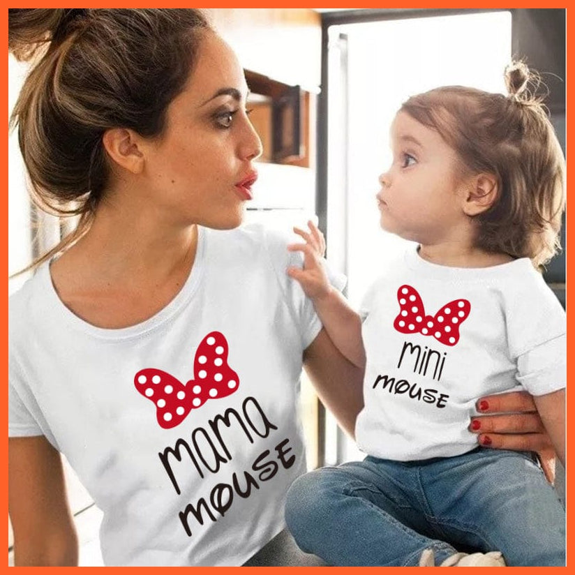whatagift.com.au Family Mama and Mini text T-shirts | Cotton T-shirts Pair