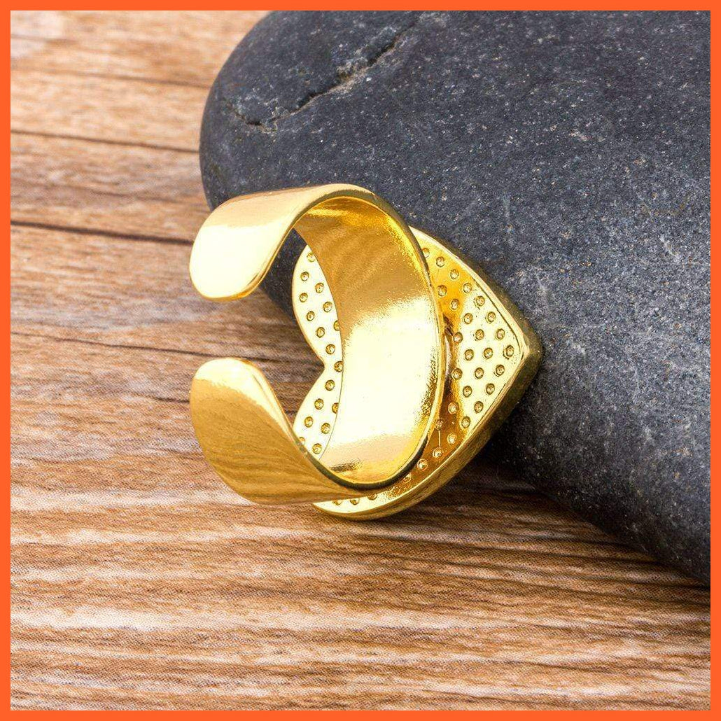 Fashionable Evil Eye Black Gold Adjustable Rings For Women | whatagift.com.au.