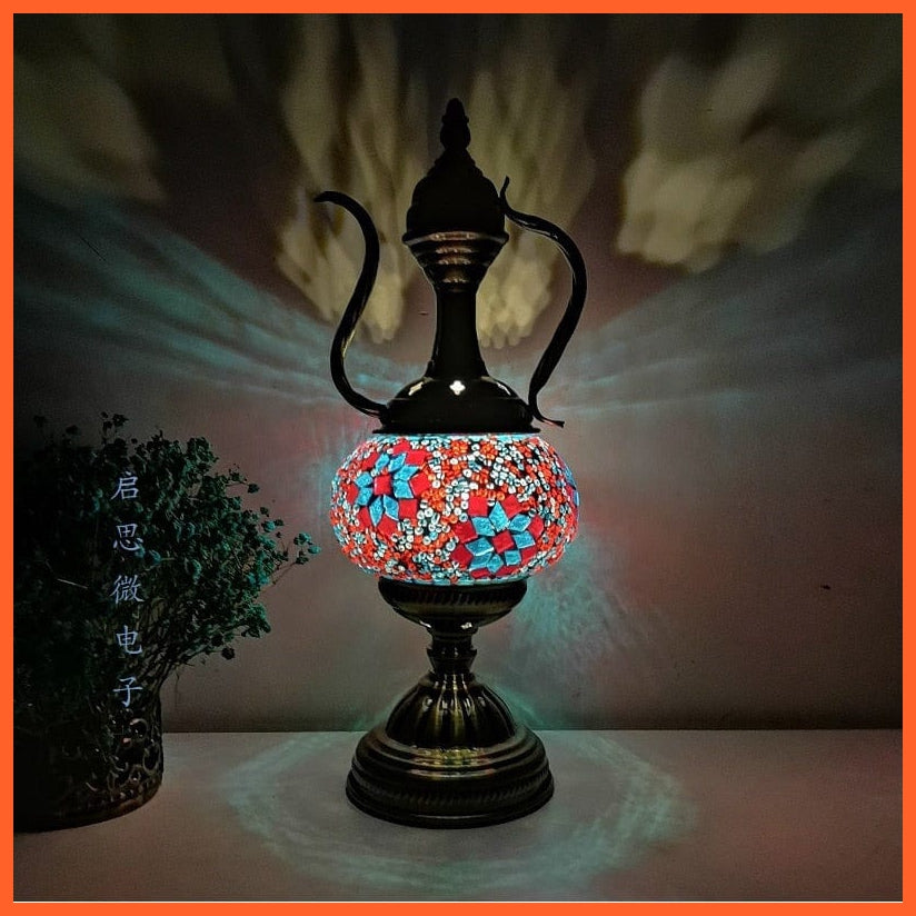 whatagift.com.au FC / EU plug Mediterranean style Turkish Mosaic Table Lamp | Handcrafted Mosaic Glass Romantic Bed light