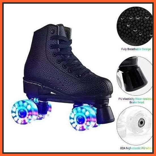 Flash Roller Skates Led Lighting Shoes Black | whatagift.com.au.