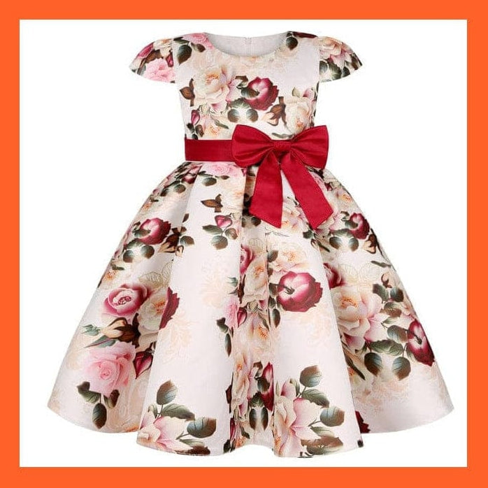 whatagift Floral Print Dresses For Girls