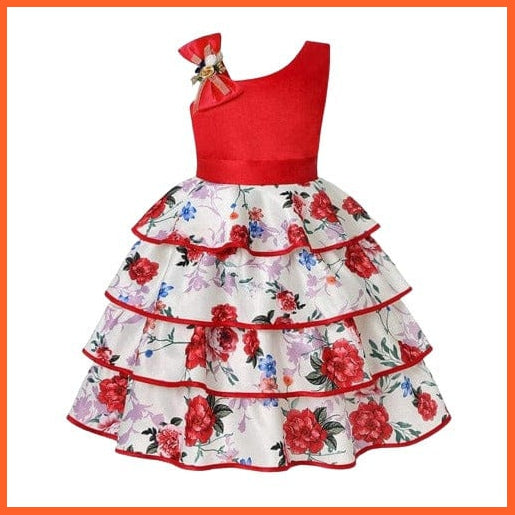 whatagift Floral Print Dresses For Girls