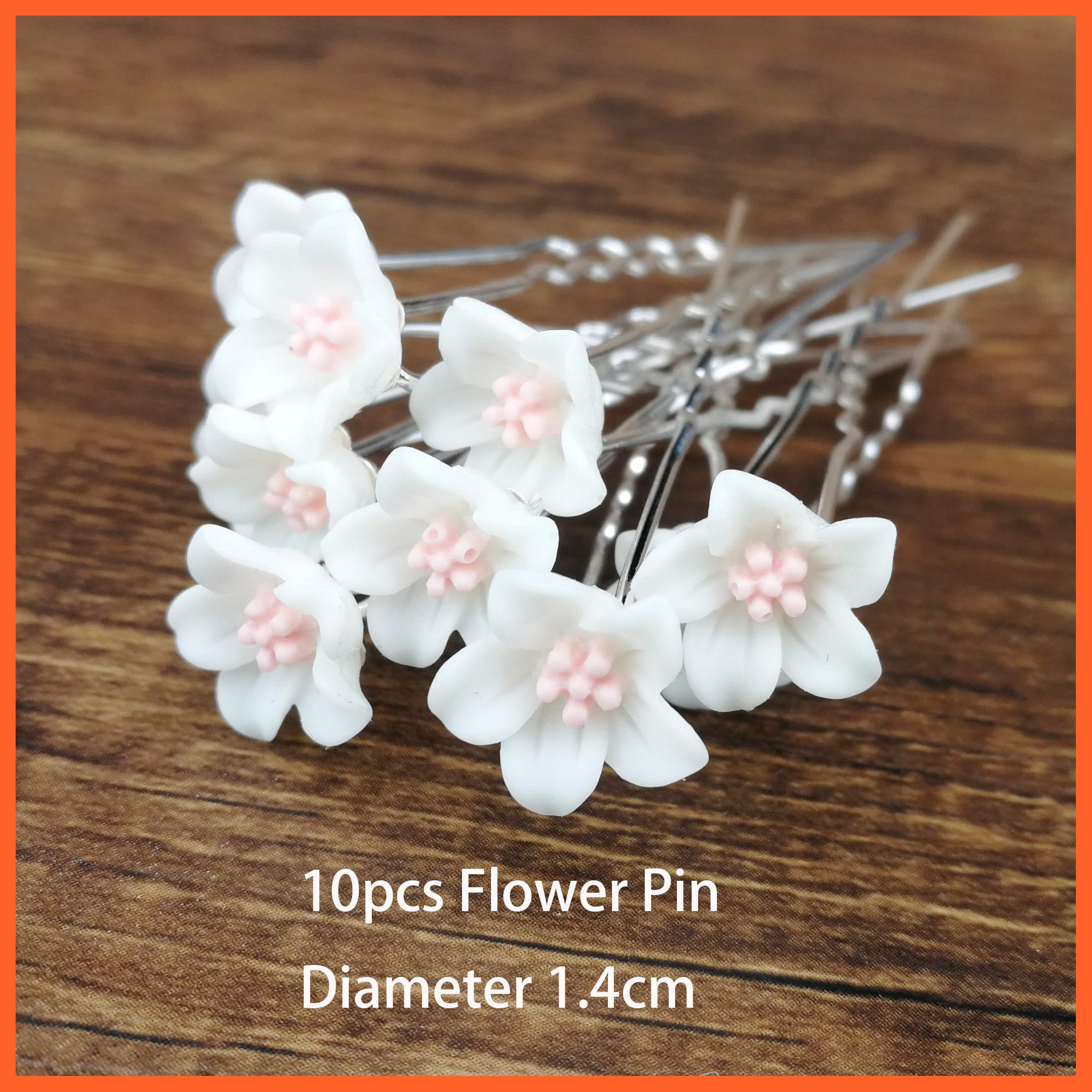 whatagift.com.au Flower 10pcs-1 Women U-shaped Metal Pin | Pearl Bridal Tiara Hairpin | Wedding Accessories