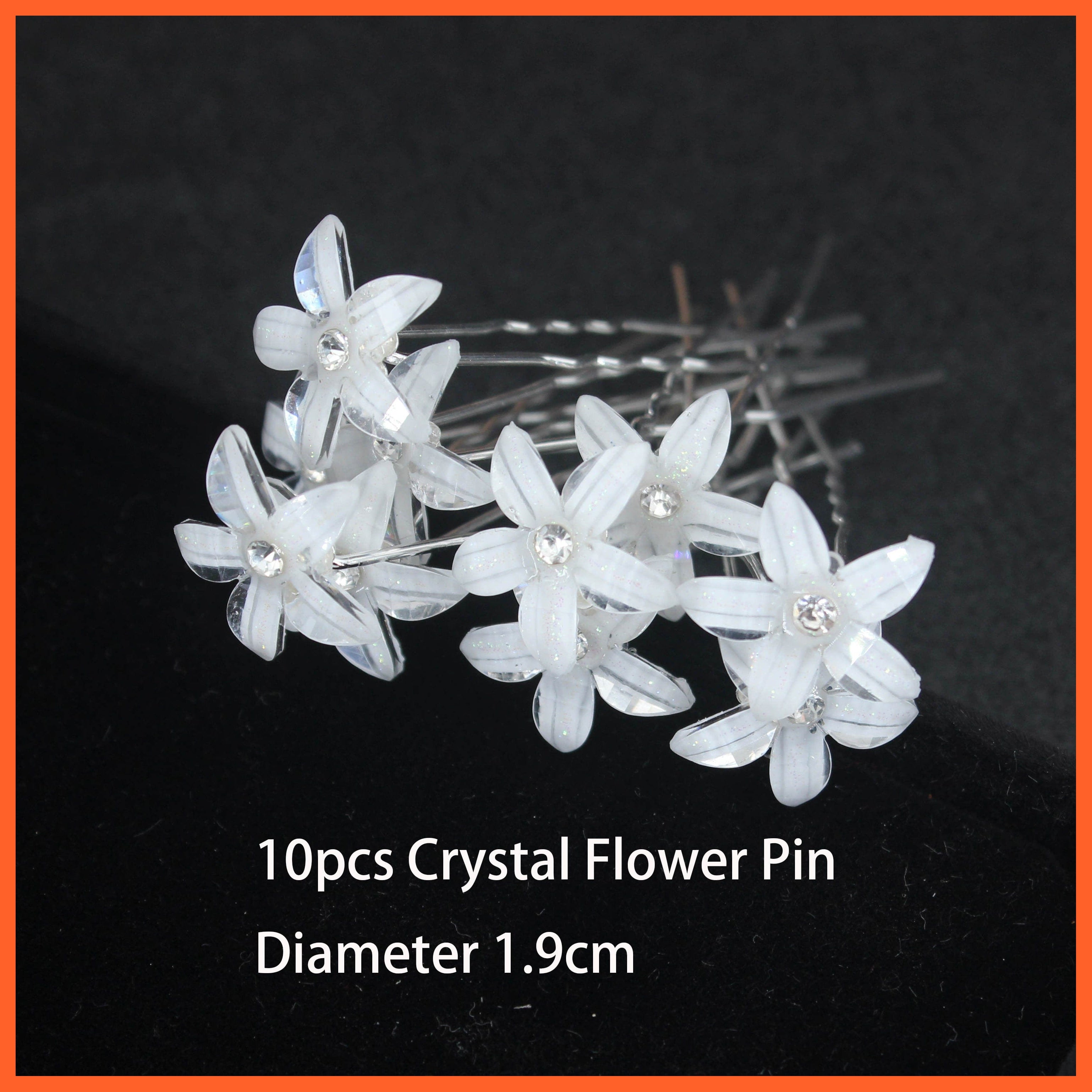 whatagift.com.au Flower 10pcs-2 Women U-shaped Metal Pin | Pearl Bridal Tiara Hairpin | Wedding Accessories