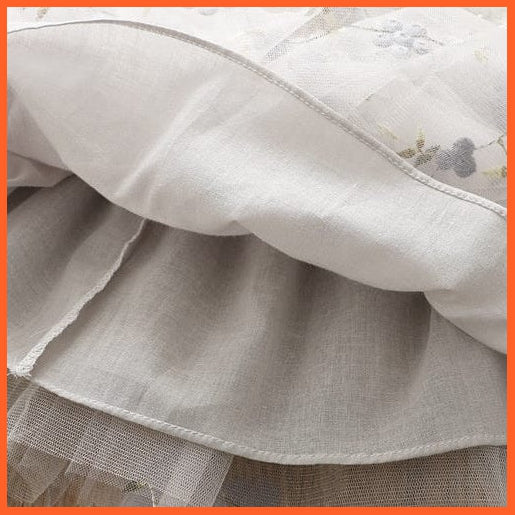 whatagift.com.au Flower Embroidery Mesh skirts for Girls