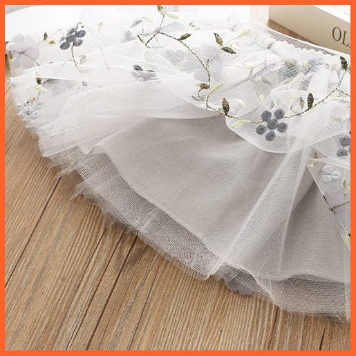 whatagift.com.au Flower Embroidery Mesh skirts for Girls