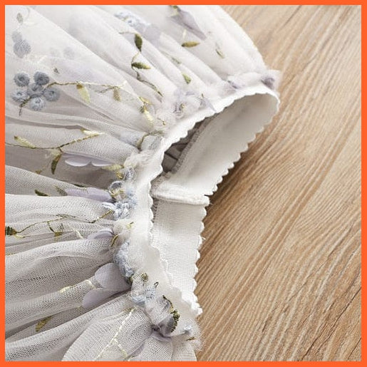 whatagift.com.au Flower Embroidery Mesh skirts for Girls