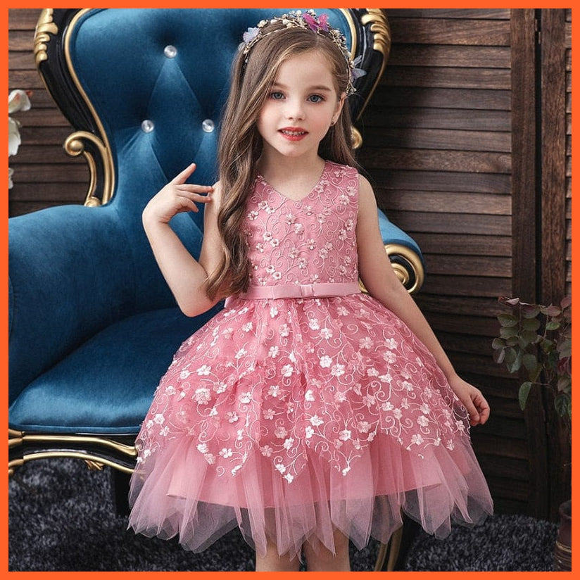 whatagift.com.au Flower Party Tutu Baby Girl Dress | Princess Ball Gown Birthday Dresses