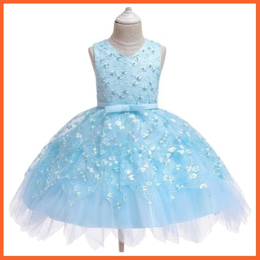whatagift.com.au Flower Party Tutu Baby Girl Dress | Princess Ball Gown Birthday Dresses