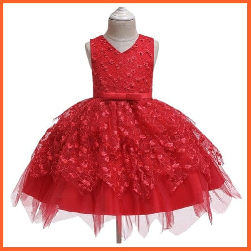 whatagift.com.au Flower Party Tutu Baby Girl Dress | Princess Ball Gown Birthday Dresses