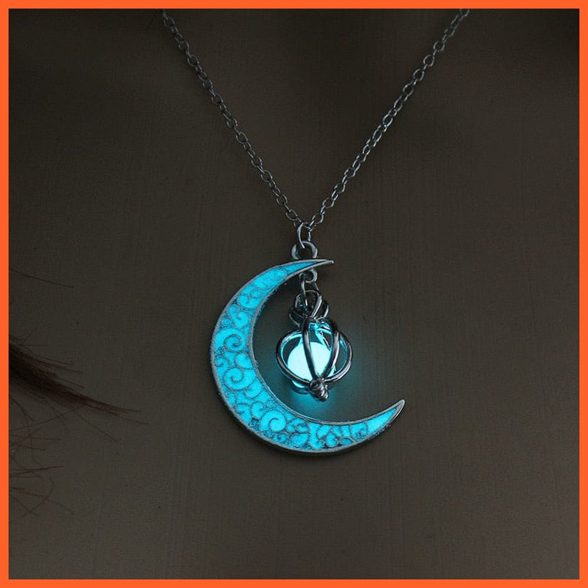 whatagift.com.au G Moon Glowing Necklace | Glow in the Dark Halloween Pendant
