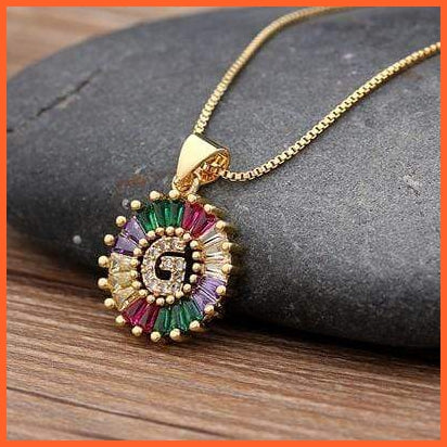 Multi Color Gold Plated Pendant & Necklace | whatagift.com.au.