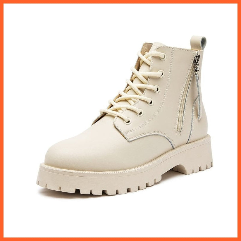 whatagift.com.au Genuine Leather Double Zipper Boots For Women