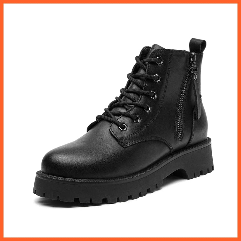 whatagift.com.au Genuine Leather Double Zipper Boots For Women