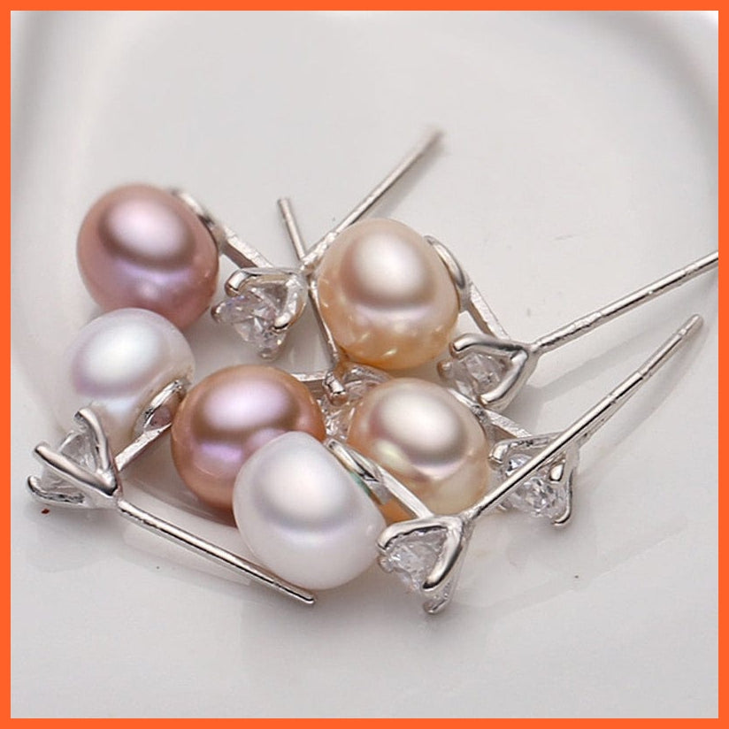 whatagift.com.au Genuine Natural Freshwater Pearl Earrings for Women