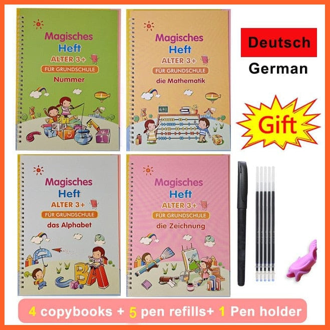 whatagift.com.au German version Reusable Children Practice Book For Calligraphy