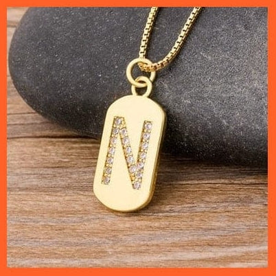whatagift.com.au gift for her N Copy of Gold Plated Luxury Initial A-Z Letters Necklace | Best Gift For Anyone