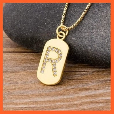 whatagift.com.au gift for her R Copy of Gold Plated Luxury Initial A-Z Letters Necklace | Best Gift For Anyone