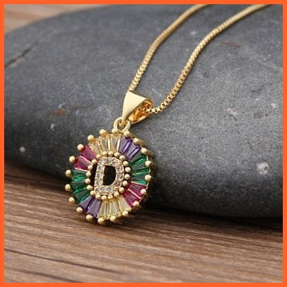 Multicolor Charming With Gold Touch Letter Pendants & Necklace | whatagift.com.au.