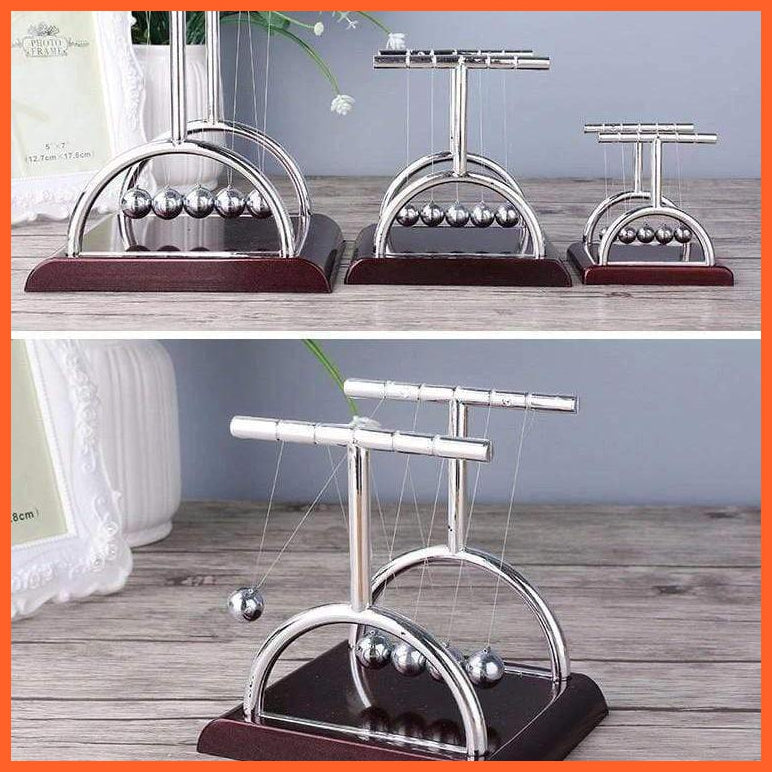 Newtons Cradle Steel Balls T Style Pendulum | whatagift.com.au.