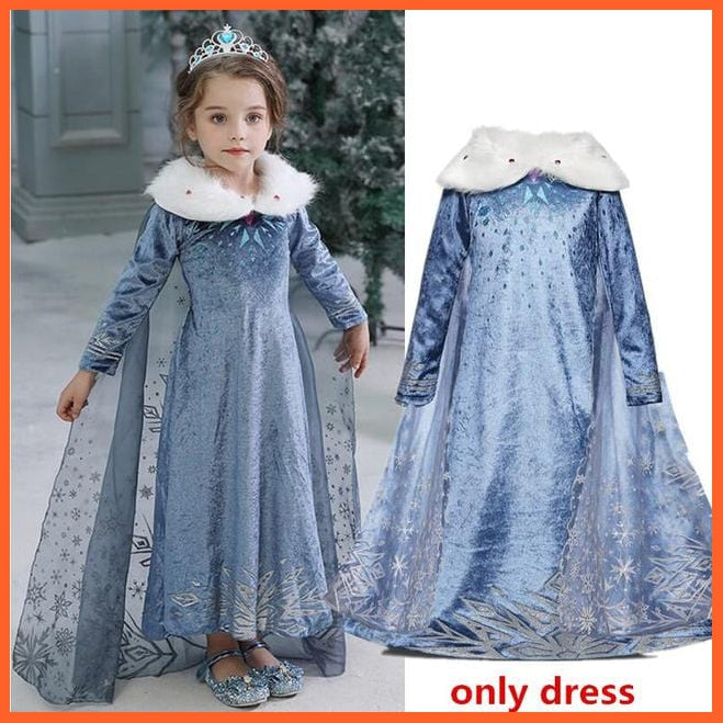 whatagift.com.au Girls Winter Princess Dress | Princess Costumes For Kids Cosplay