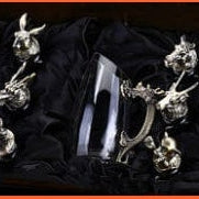 whatagift.com.au Glass Set Ancient copper no 2 12 Zodiac Liquor Wine Glass Set | Small Wine Hip Flasks European Exquisite Gift