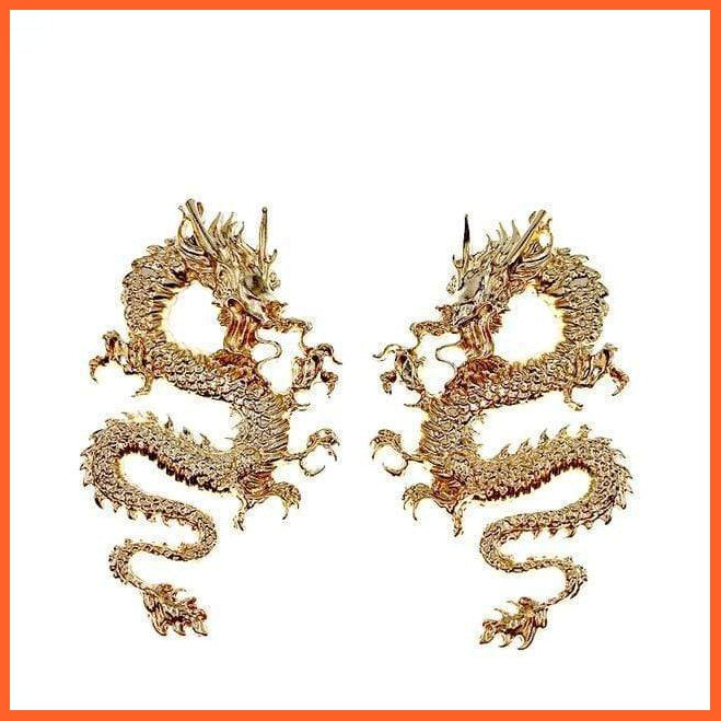 Vintage Dragon Stud Earrings For Women | Punk Gothic Black Crystal Serpent Earrings Fashion Gift | whatagift.com.au.