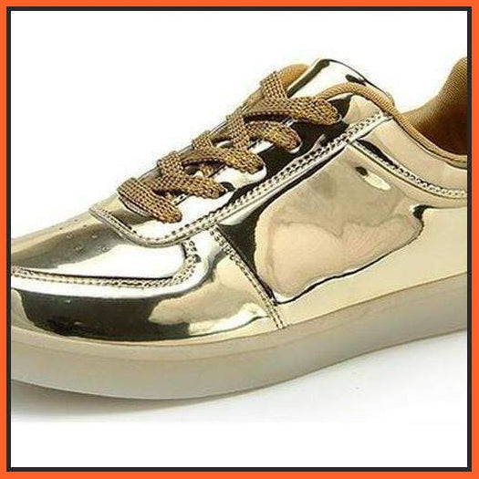 Gold Shiny Shoes With Led Lights | Dance And Night Range Of Led Shoes | whatagift.com.au.