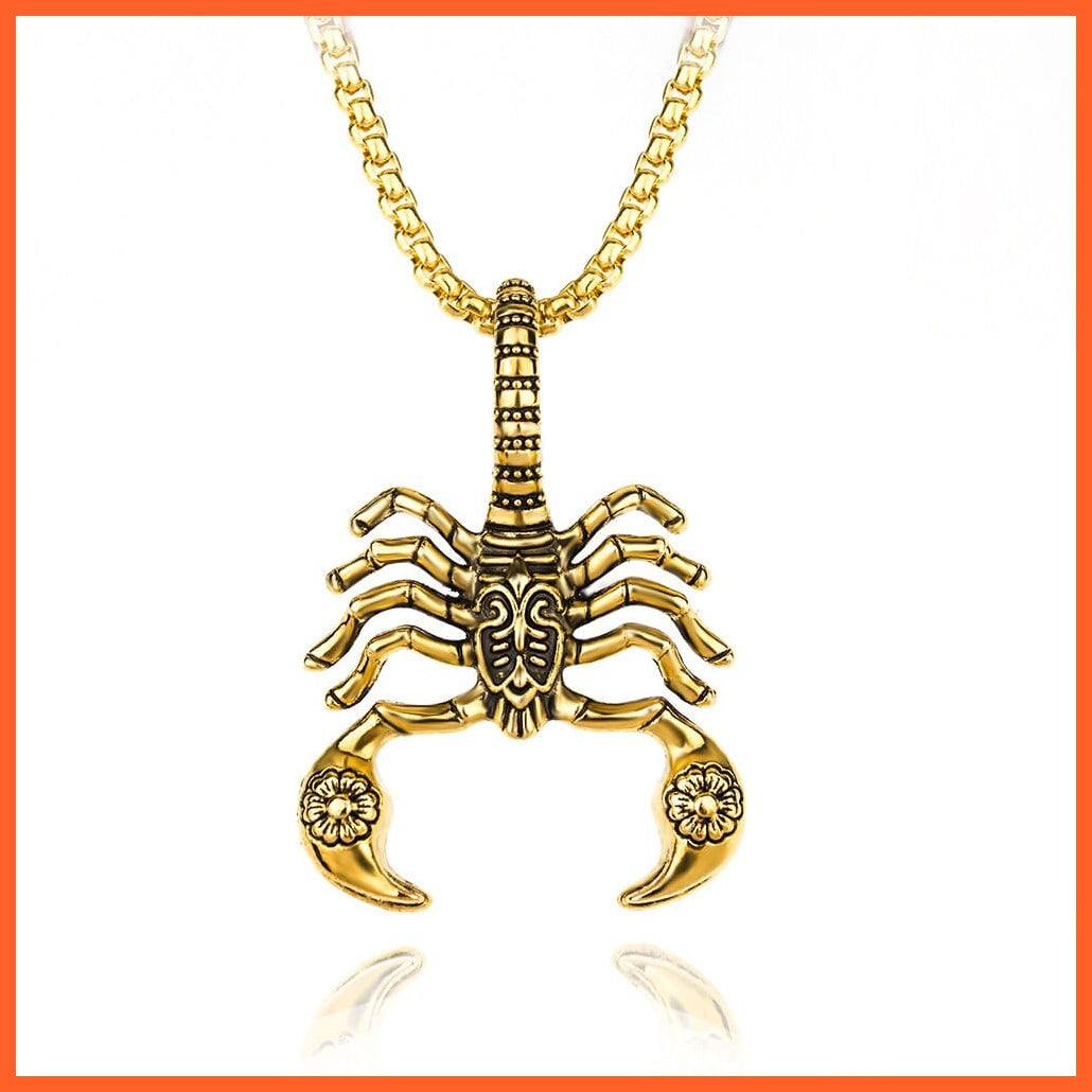 whatagift.uk Gold / 60cm Gothic Scorpion Pendants Stainless Steel Chain