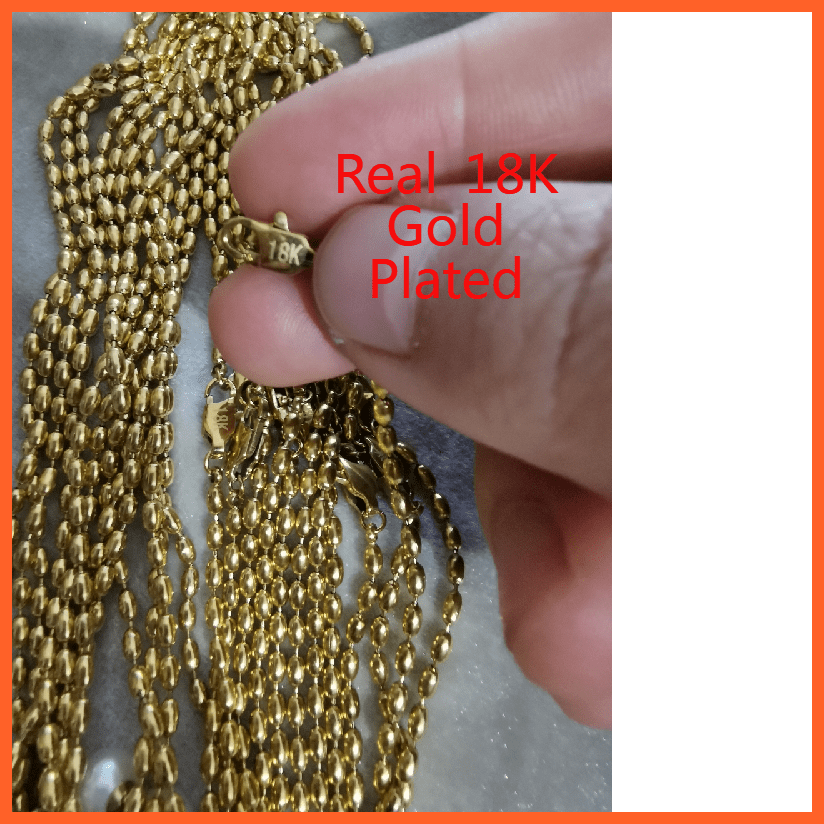 whatagift.com.au Gold Beads Chain Real Pearl Choker Necklace