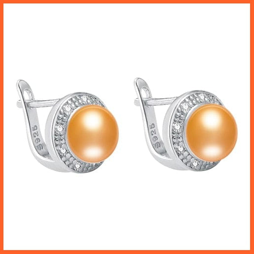 whatagift.com.au Gold / China / 8-9mm New Pearl Silver Vintage Style Freshwater Pearl Stud Earring For Women