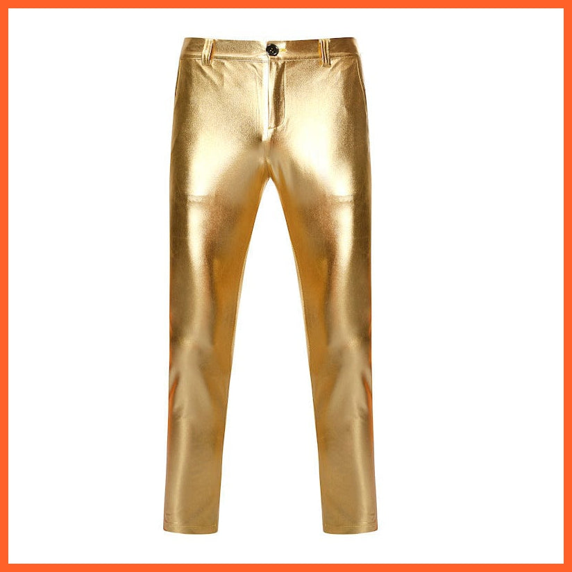 whatagift.com.au Gold Coated PU Leather Pants For Men