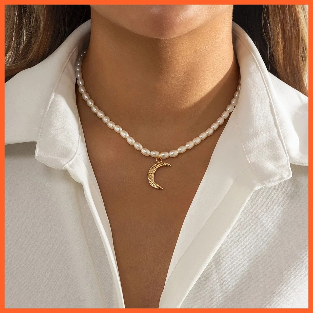 whatagift.com.au Gold Color 10 Baroque Pearl Chain Women Necklace | Punk Toggle Clasp Circle Lariat Bead Choker Necklaces