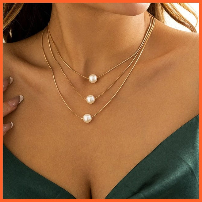 whatagift.com.au Gold Color 13 Baroque Pearl Chain Women Necklace | Punk Toggle Clasp Circle Lariat Bead Choker Necklaces