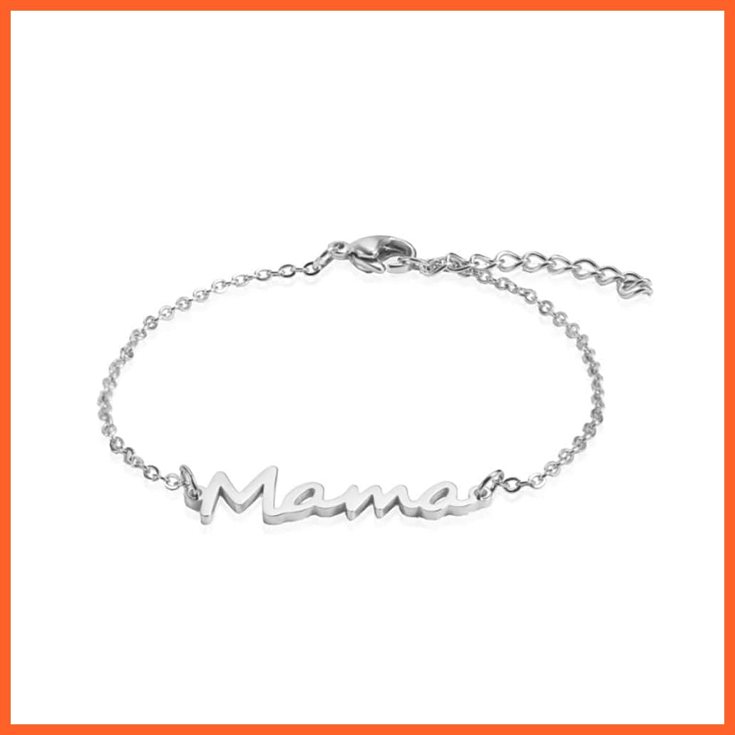 whatagift.com.au Gold Color / 17-22cm Double Layer Stainless Steel Letter Mama Charm Bracelet For Women
