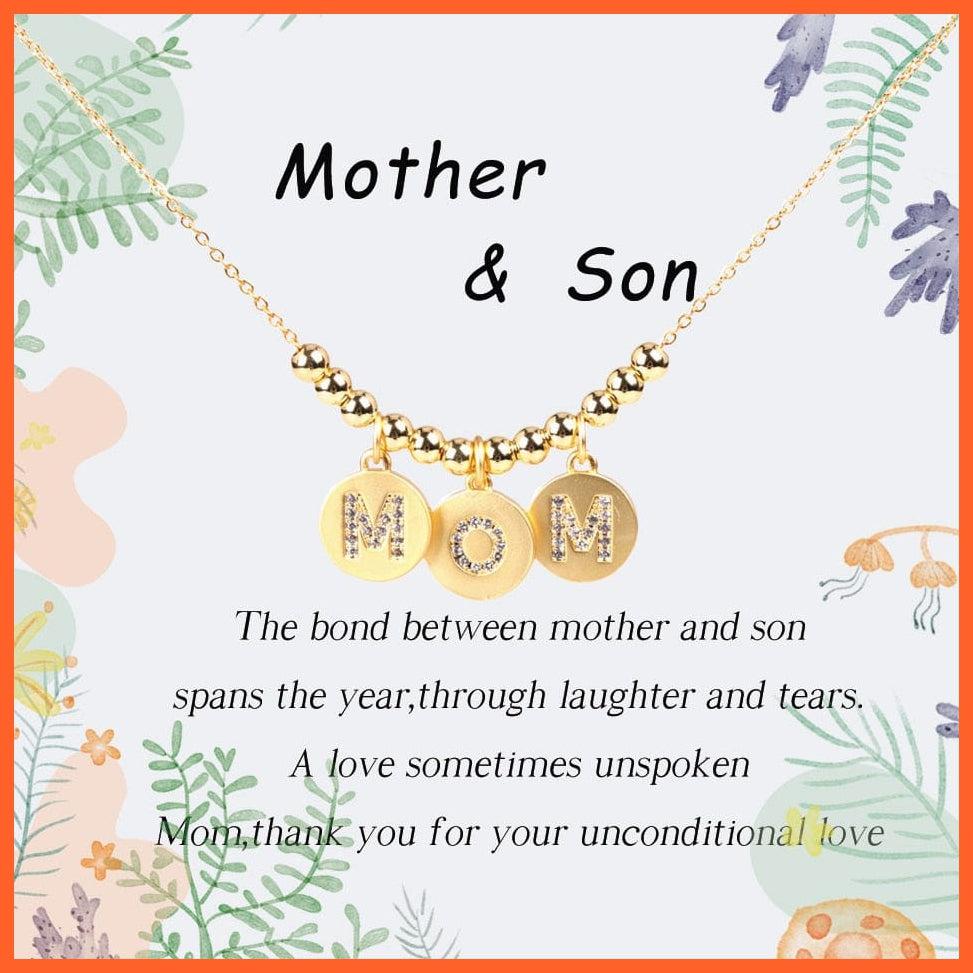 whatagift.com.au Gold Color MOM Charms Pendant Necklace For Women