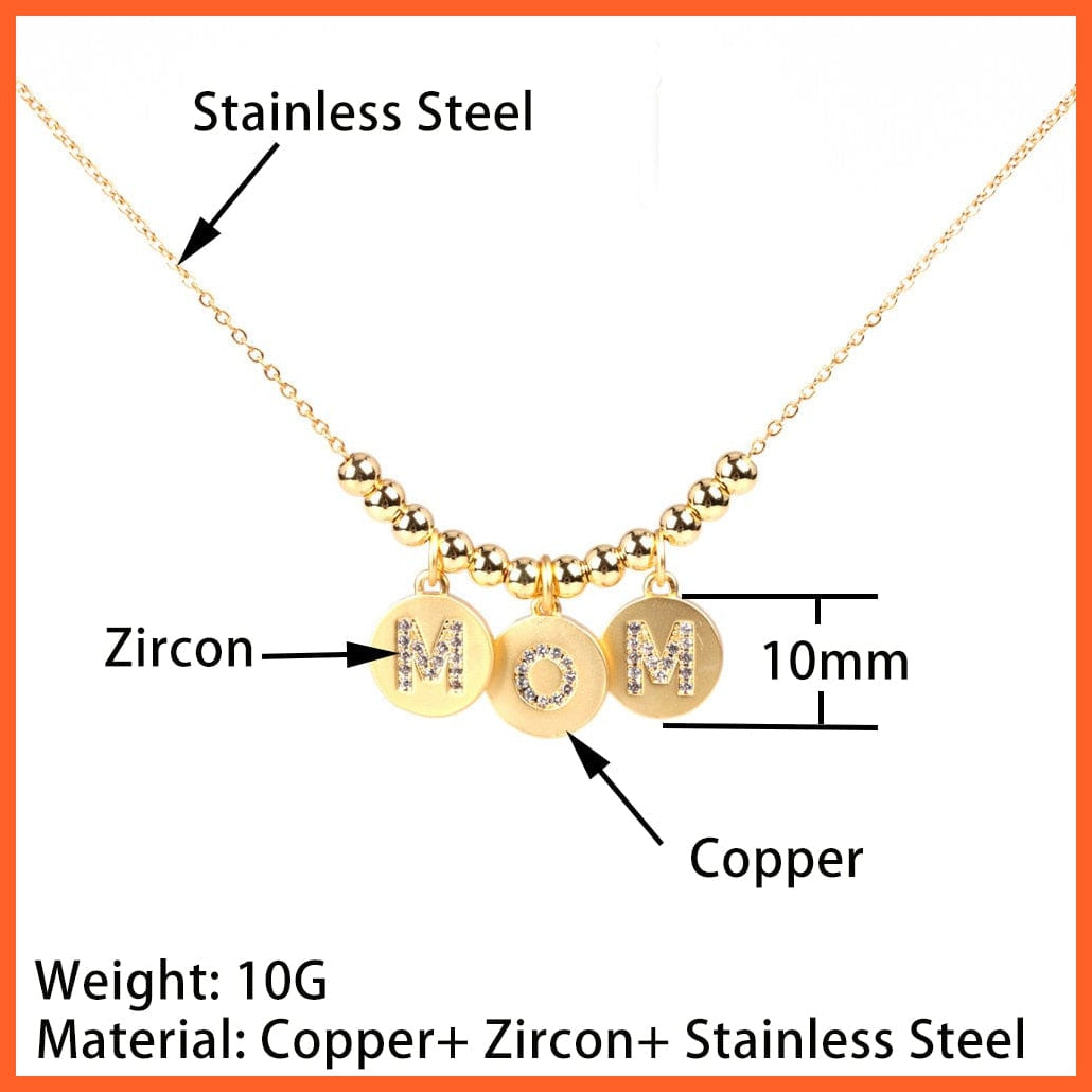 whatagift.com.au Gold Color MOM Charms Pendant Necklace For Women