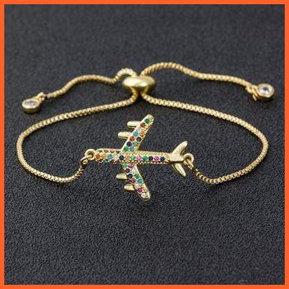 New Arrival Copper Aircraft Chain Bracelet | Copper Cz Aircraft Chain Bracelet For Women | whatagift.com.au.