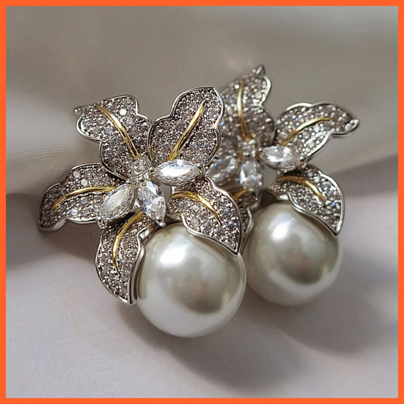 whatagift.com.au Gorgeous Flower Imitation Pearl Earrings