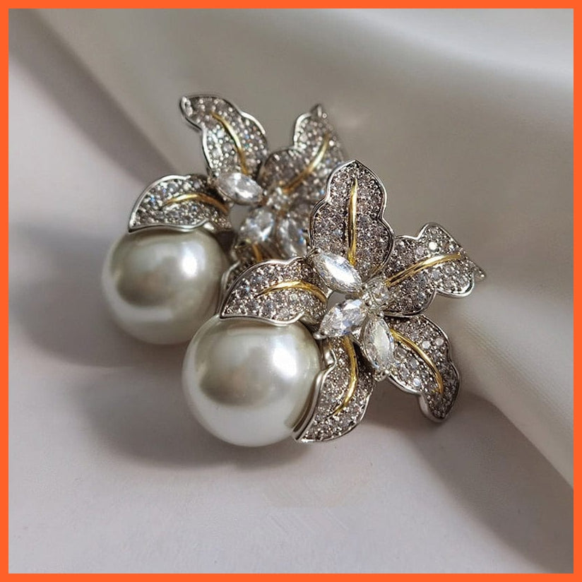whatagift.com.au Gorgeous Flower Imitation Pearl Earrings