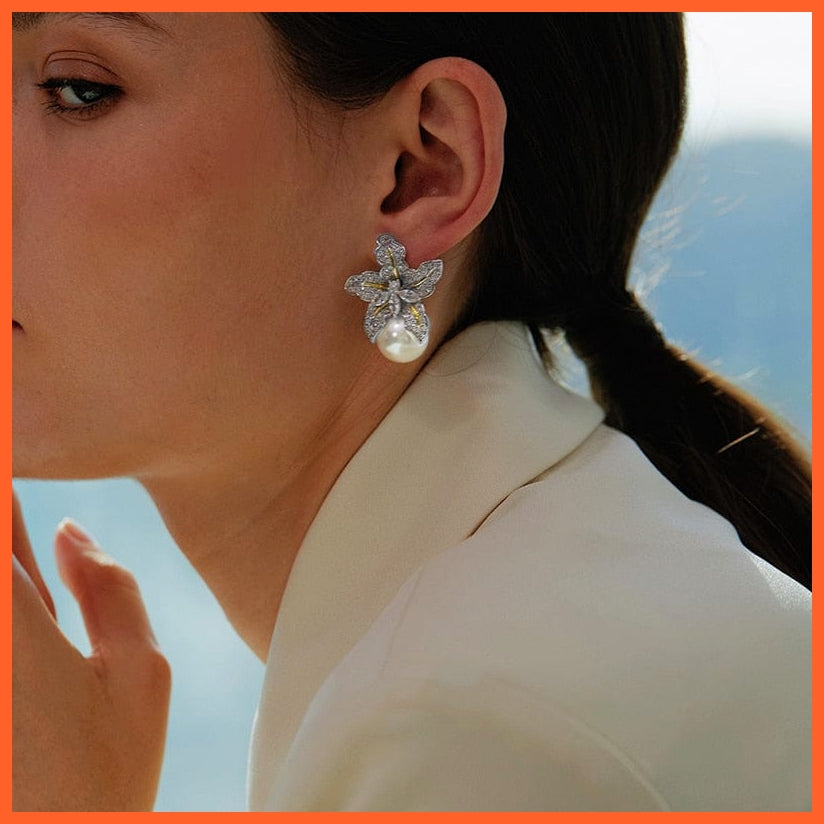 whatagift.com.au Gorgeous Flower Imitation Pearl Earrings