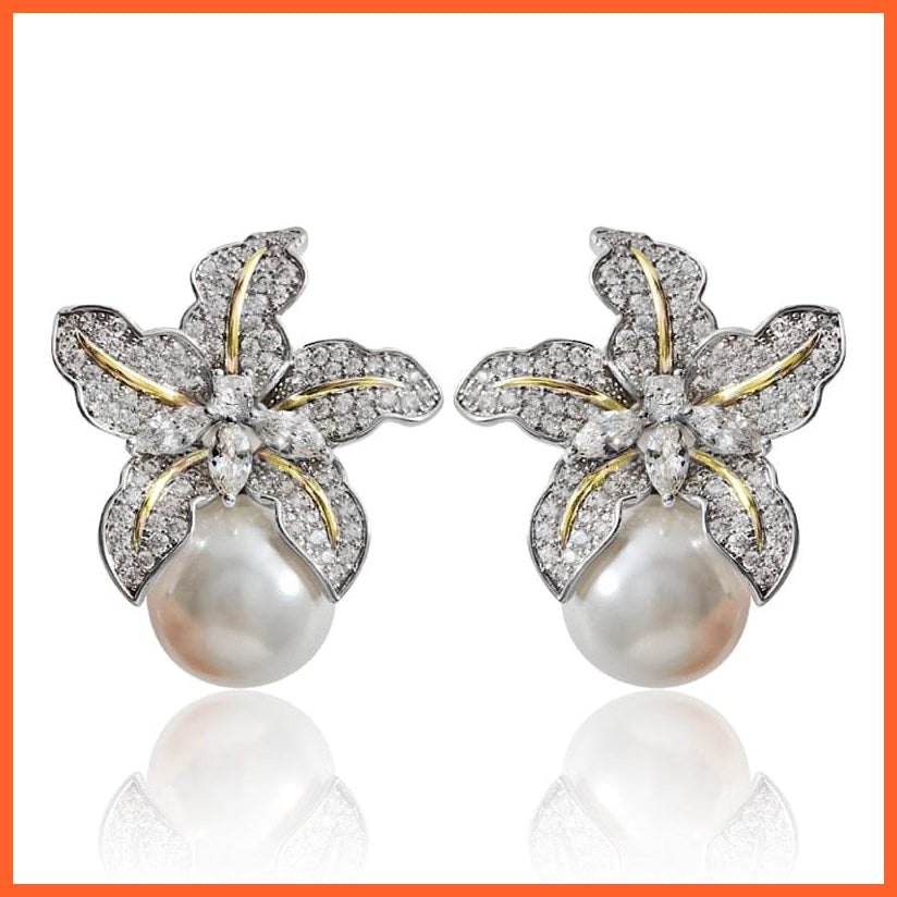 whatagift.com.au Gorgeous Flower Imitation Pearl Earrings