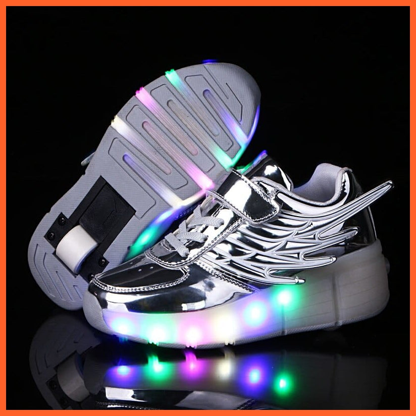 whatagift.com.au Gray / 1 New Pink Black LED Light Roller Skate Shoes For Children | Kids Sneakers With One wheels