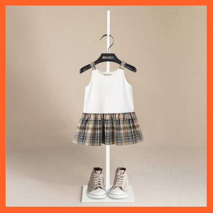 whatagift.com.au gray / 52cm  Newborn White Doll Lapel Short-Sleeved Cotton Dress For Children