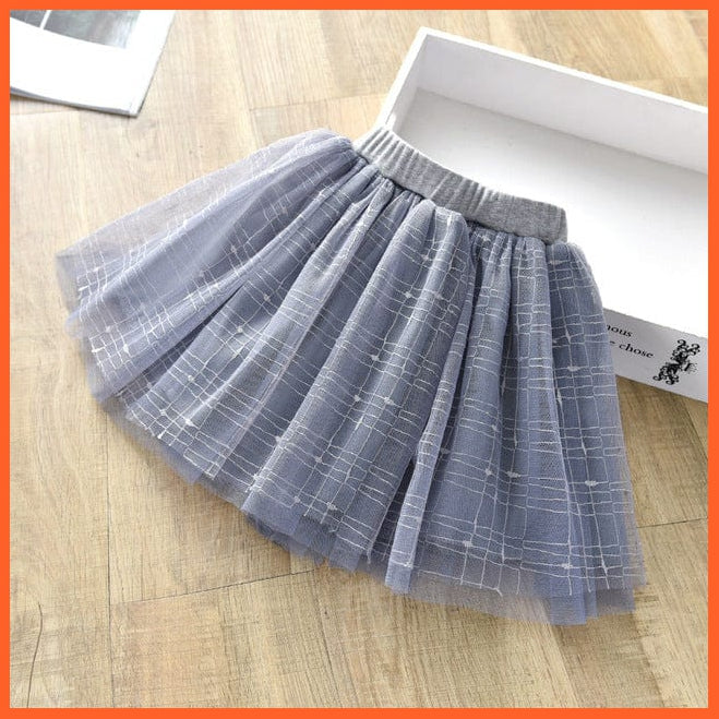 whatagift.com.au gray / 6T Cute Tutu Skirt for Girl | Floral Plaid Skirts