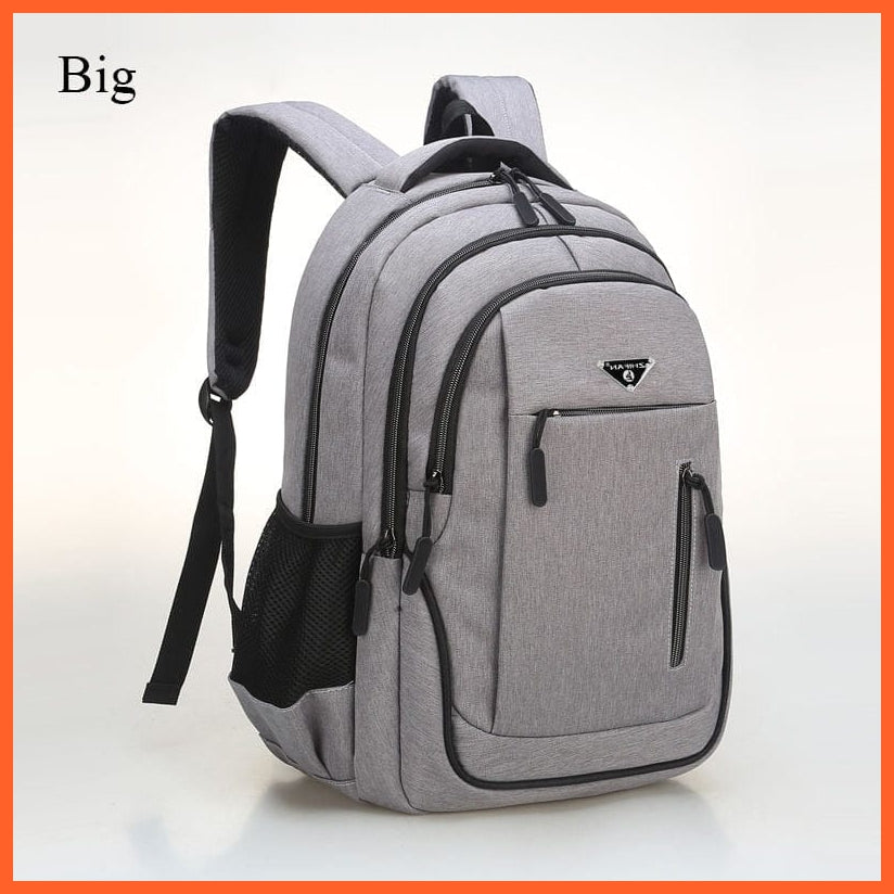 whatagift.com.au gray big Waterproof Laptop Backpack With Various Compartments