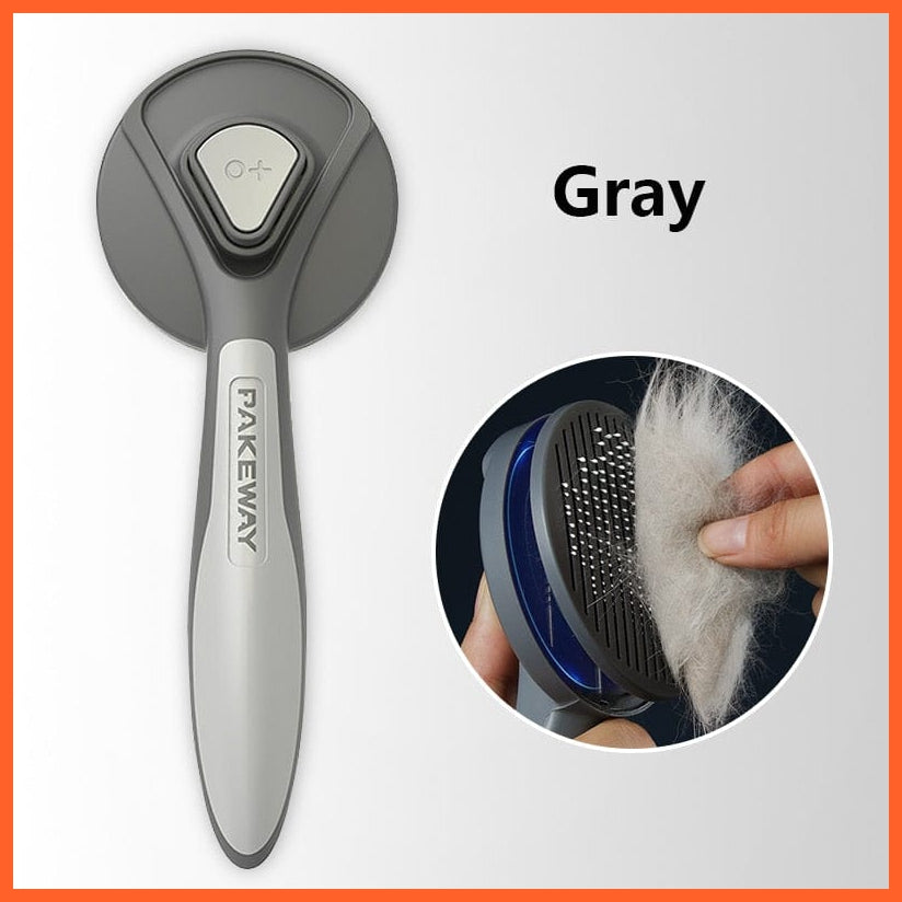 whatagift.com.au Gray Cat Dog Tangled Hair Remover Brush | Pet Grooming Slicker Needle Comb | Removes Self Cleaning Brush