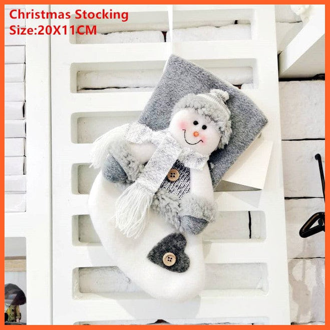 whatagift.com.au gray snowman Christmas Stocking Santa Sacks Gift