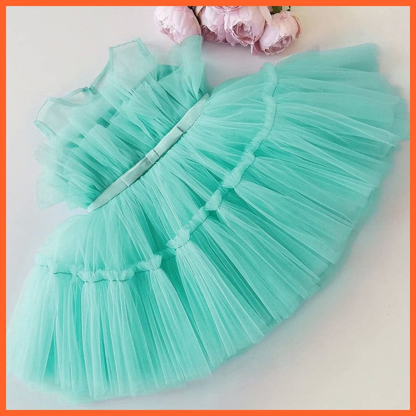 whatagift.com.au green 01 / 9M Princess Gown for Girls | Girl Elegant Birthday Tulle Dress | Bridesmaid Evening Party Dresses